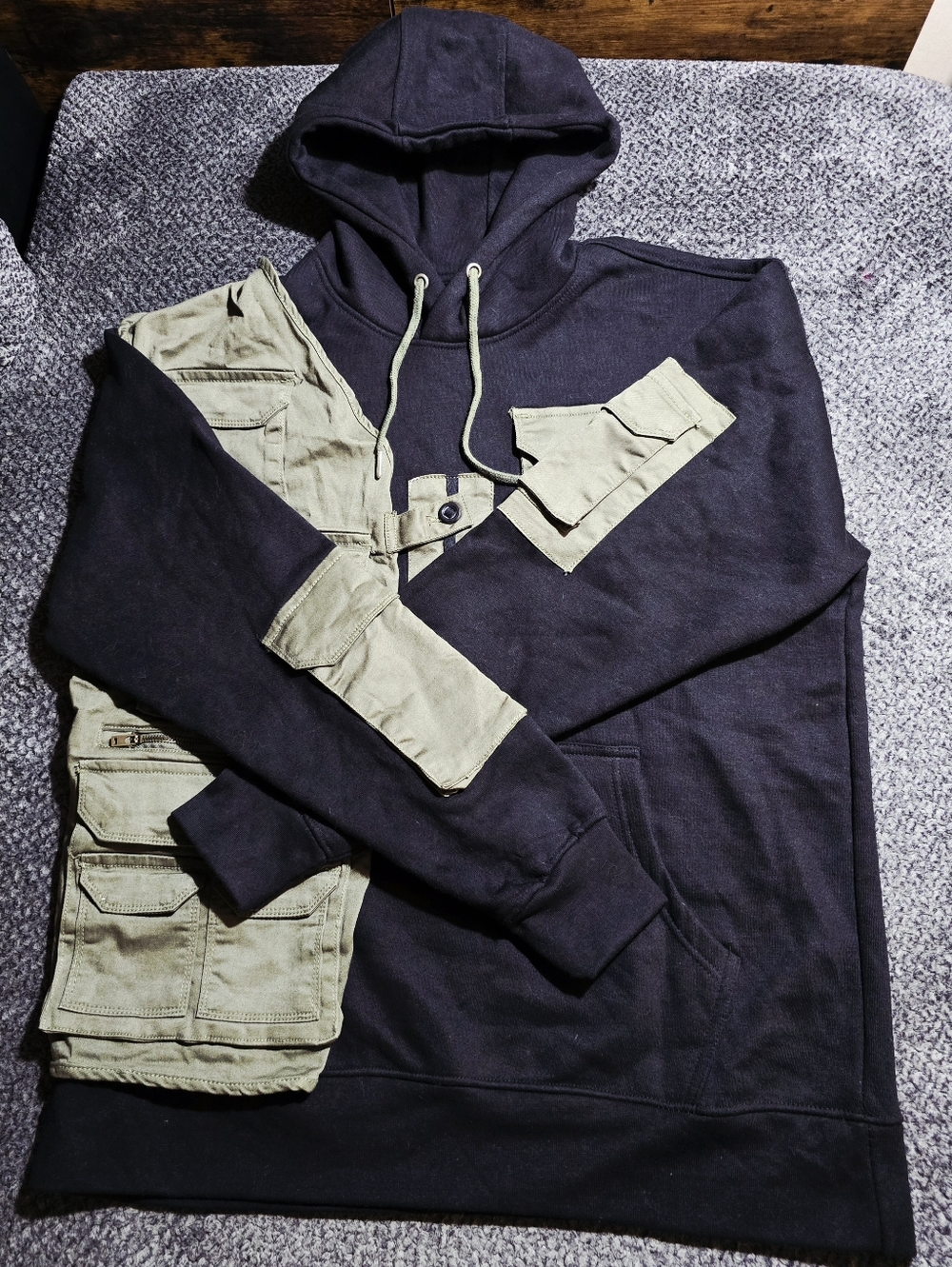BXCLIVE Copper Rivet Tactical Hoodie Combo Men’s 2XL Black Utility Streetwear - Picture 6 of 9